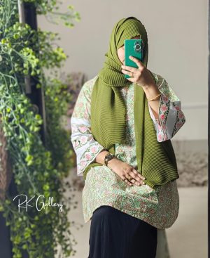 Lime Handblock Printed Short Single Kurta