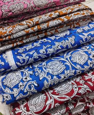 Handblock Printed Goj Fabrics Inspired By Jaipur Lotus Design
